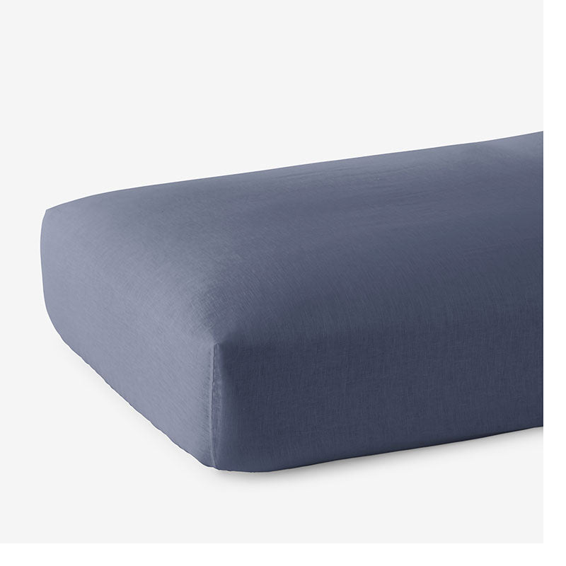 Premium Breathable Washed Linen Solid Fitted Bed Sheet