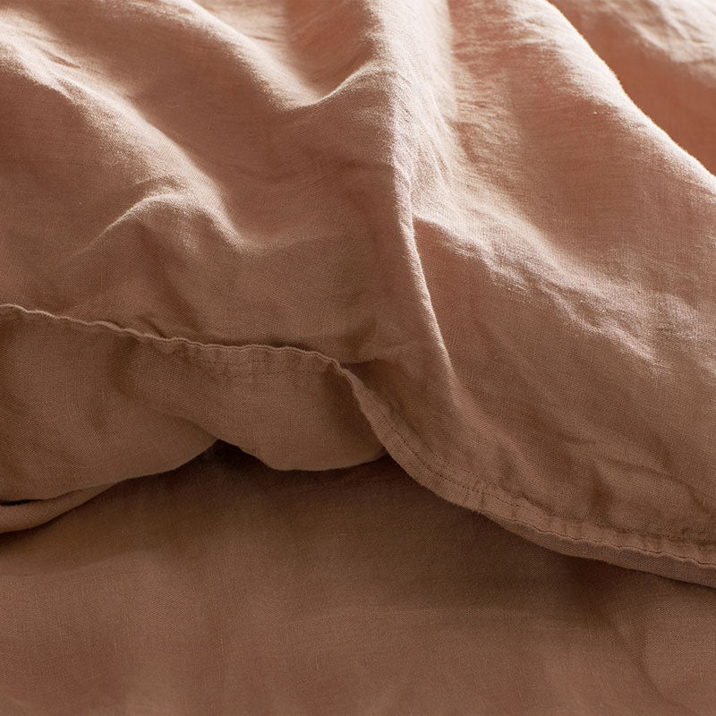 Premium Breathable Washed Linen Solid Fitted Bed Sheet