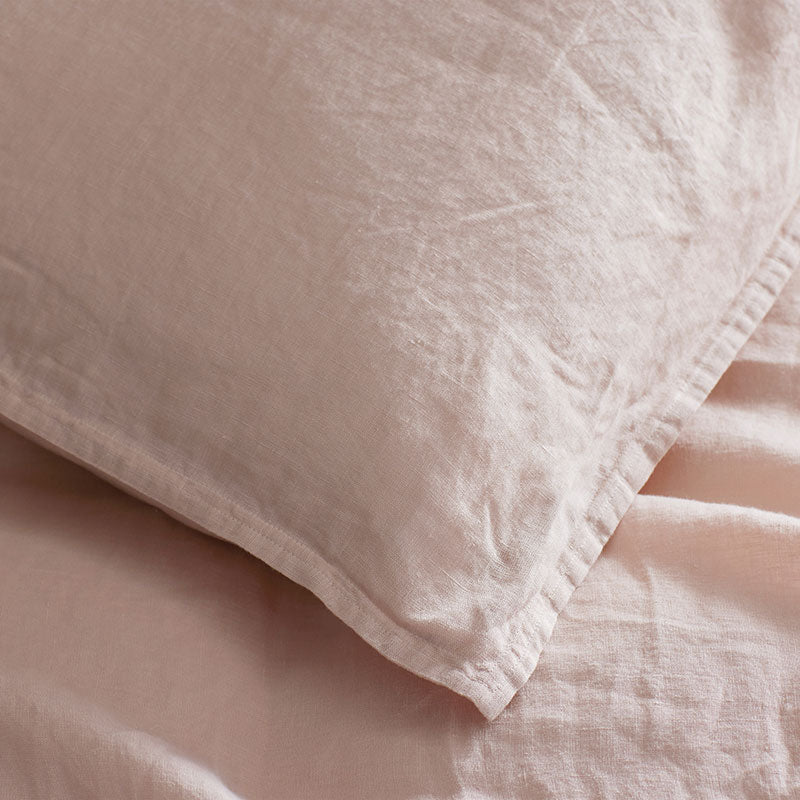 Premium Breathable Washed Linen Solid Flat Bed Sheet