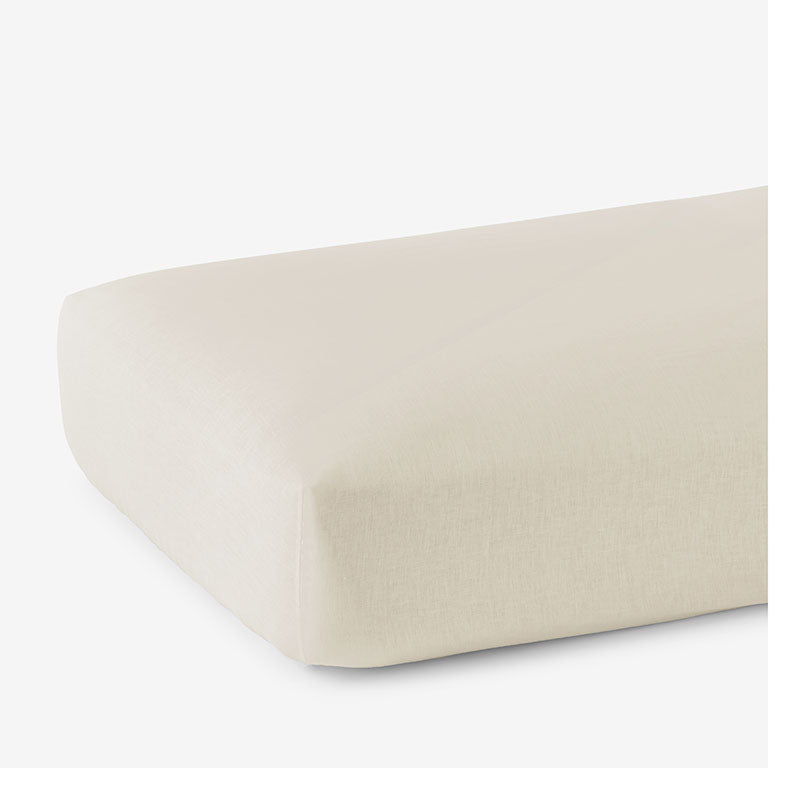 Premium Breathable Washed Linen Solid Fitted Bed Sheet