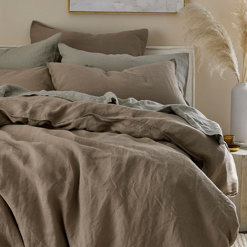 Premium Breathable Washed Linen Solid Duvet Cover