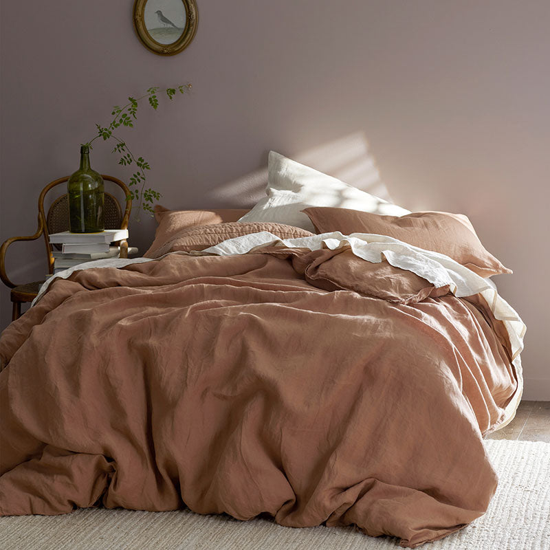 Premium Breathable Washed Linen Solid Duvet Cover