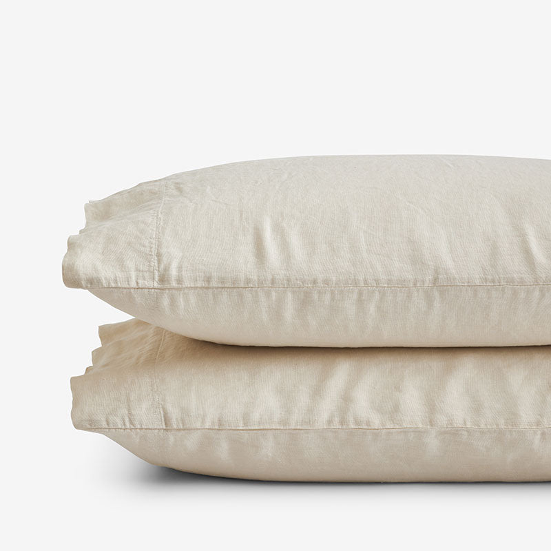 Premium Breathable Washed Linen Solid Pillowcase Set