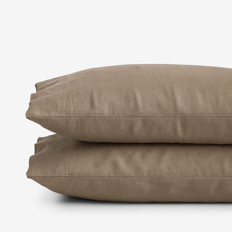 Premium Breathable Washed Linen Solid Pillowcase Set