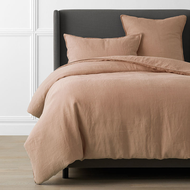 Premium Breathable Washed Linen Solid Duvet Cover