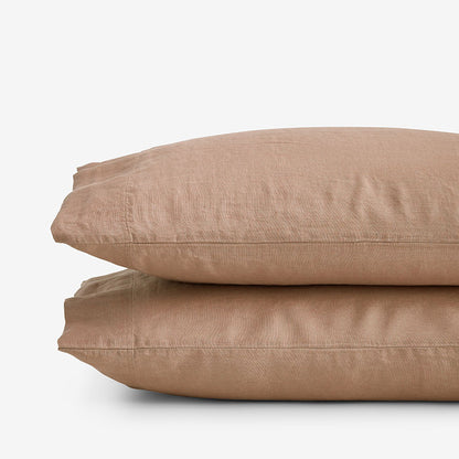 Premium Breathable Washed Linen Solid Pillowcase Set