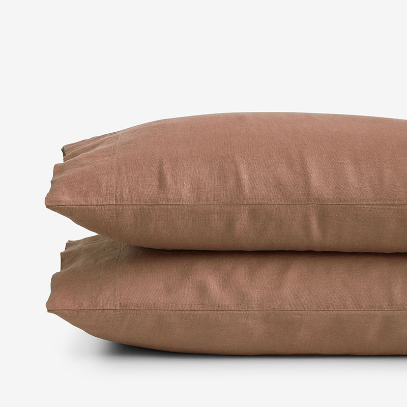 Premium Breathable Washed Linen Solid Pillowcase Set