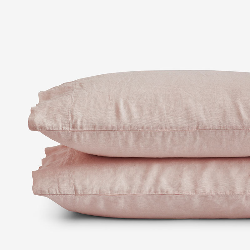Premium Breathable Washed Linen Solid Pillowcase Set