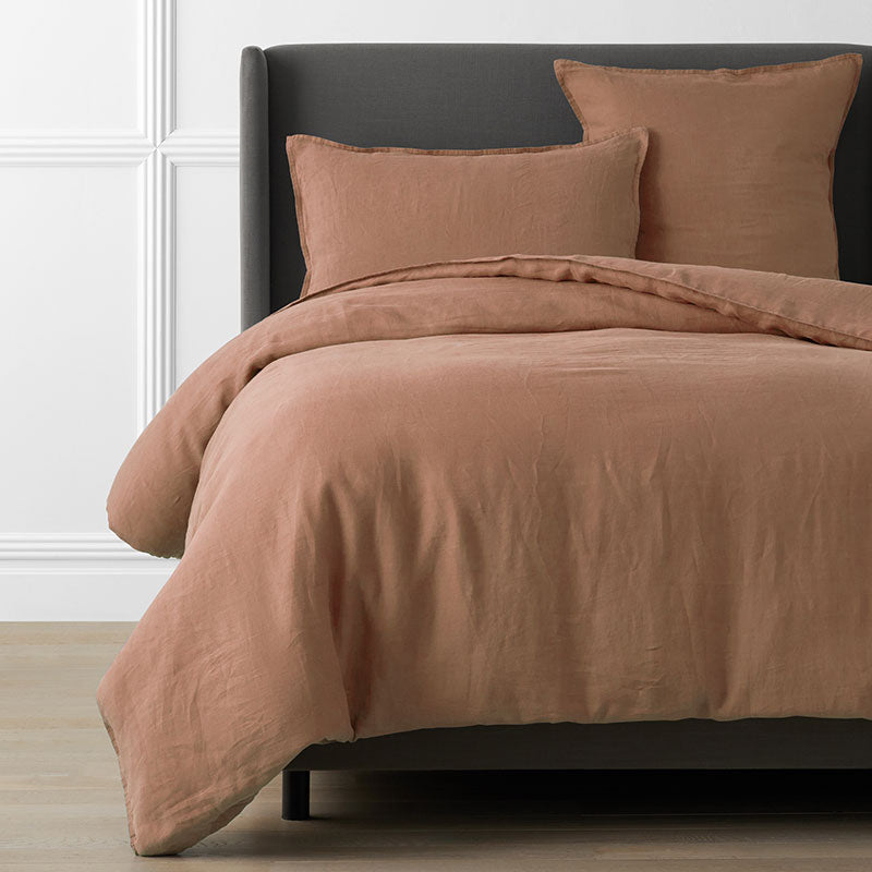 Premium Breathable Washed Linen Solid Duvet Cover