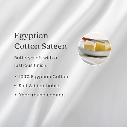 Luxe Smooth Egyptian Cotton Sateen Pillowcase Set
