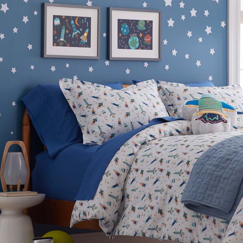 Space Adventure Classic Cool Organic Cotton Percale Comforter Set