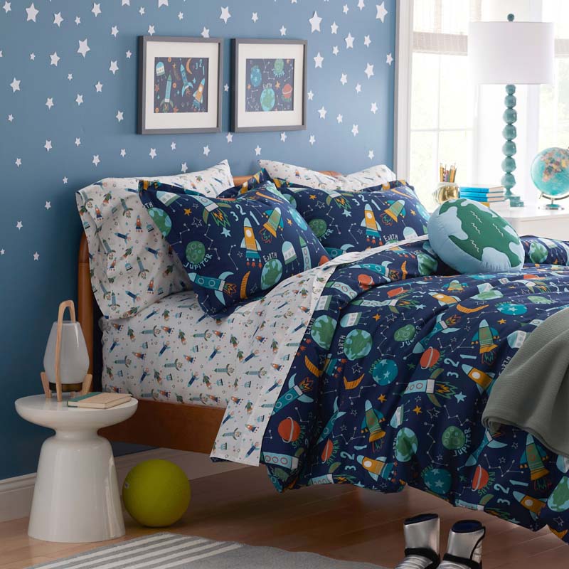 Space Adventure Classic Cool Organic Cotton Percale Comforter Set