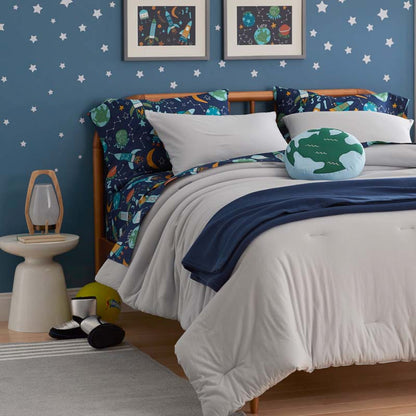 Planets and Rockets Classic Cool Organic Cotton Percale Comforter Set