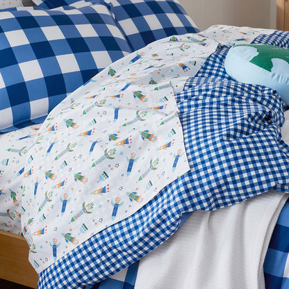 Space Adventure Classic Cool Organic Cotton Percale Bed Sheet Set