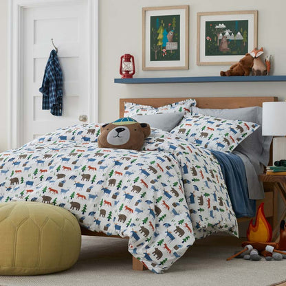 Forest Friends Classic Cool Organic Cotton Percale Bed Sheet Set