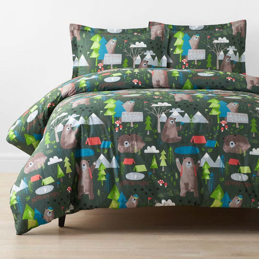 Bear Camp Classic Cool Organic Cotton Percale Duvet Cover Set