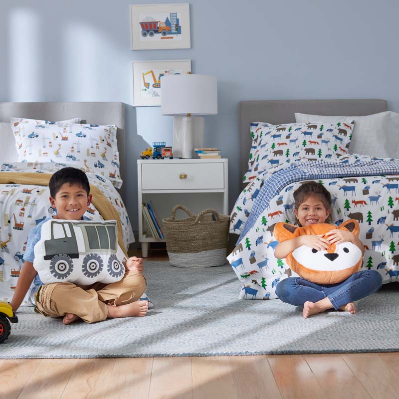 Forest Friends Classic Cool Organic Cotton Percale Pillowcase Set