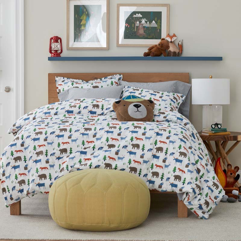 Forest Friends Classic Cool Organic Cotton Percale Comforter Set
