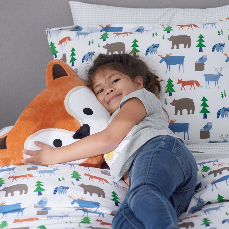Forest Friends Classic Cool Organic Cotton Percale Pillowcase Set