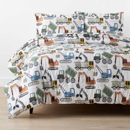 Construction Builders Classic Cool Organic Cotton Percale Comforter Set