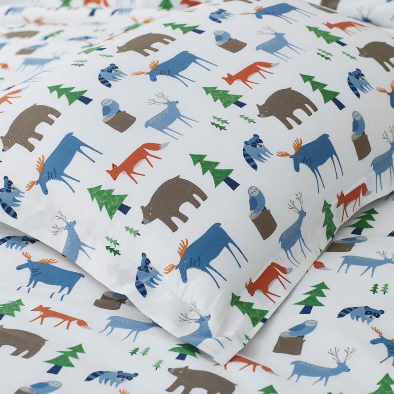 Forest Friends Classic Cool Organic Cotton Percale Comforter Set