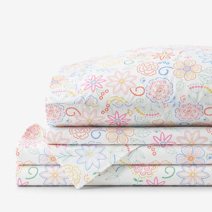 Floral Dream Classic Cool Organic Cotton Percale Bed Sheet Set