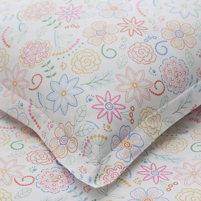 Floral Dream Classic Cool Organic Cotton Percale Duvet Cover Set