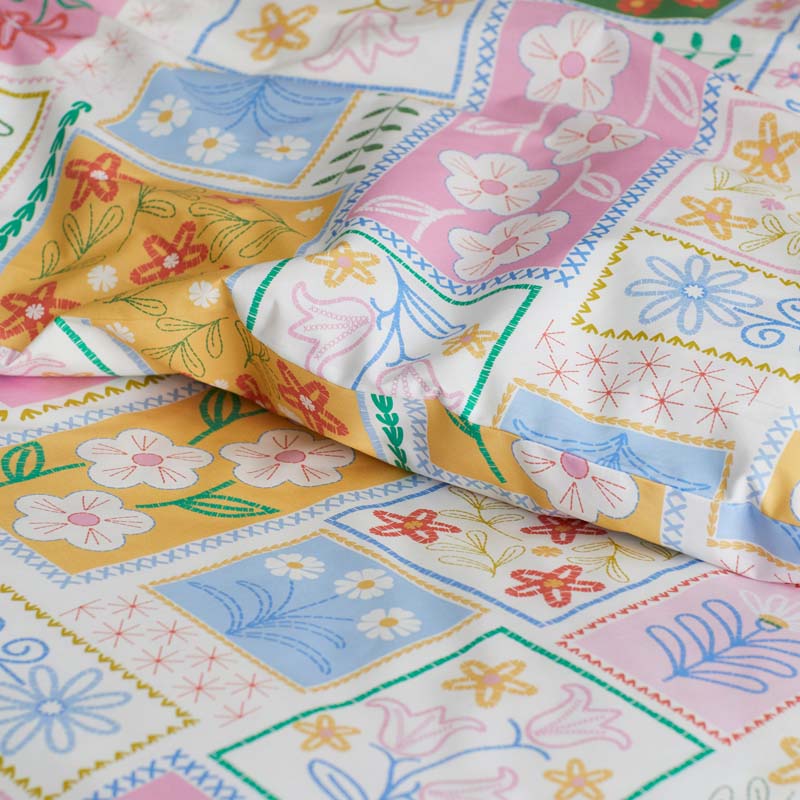 Stitch and Bloom Classic Cool Organic Cotton Percale Duvet Cover Set