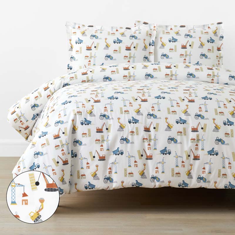 City Builders Classic Cool Organic Cotton Percale Duvet Cover Set