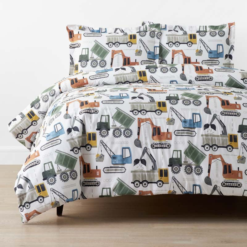 Construction Builders Classic Cool Organic Cotton Percale Duvet Cover Set