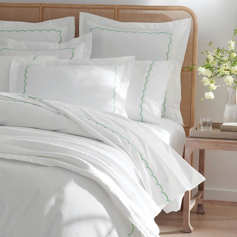 Embroidered Scallop Classic Cool Cotton Percale Sham
