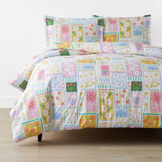 Stitch and Bloom Classic Cool Organic Cotton Percale Duvet Cover Set