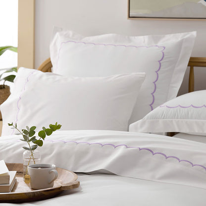 Embroidered Scallop Classic Cool Cotton Percale Sham