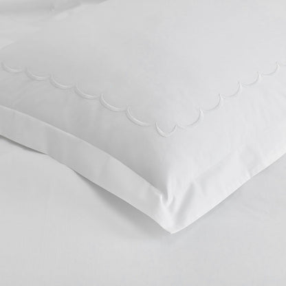 Embroidered Scallop Classic Cool Cotton Percale Sham