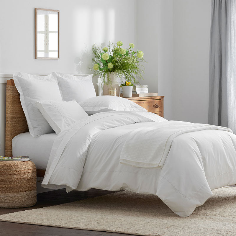 Embroidered Scallop Classic Cool Cotton Percale Sham