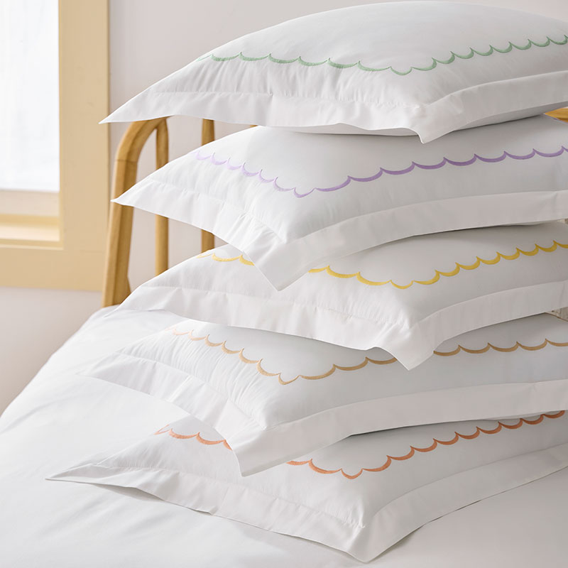 Embroidered Scallop Classic Cool Cotton Percale Sham