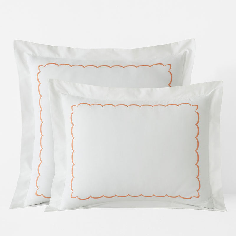 Embroidered Scallop Classic Cool Cotton Percale Sham