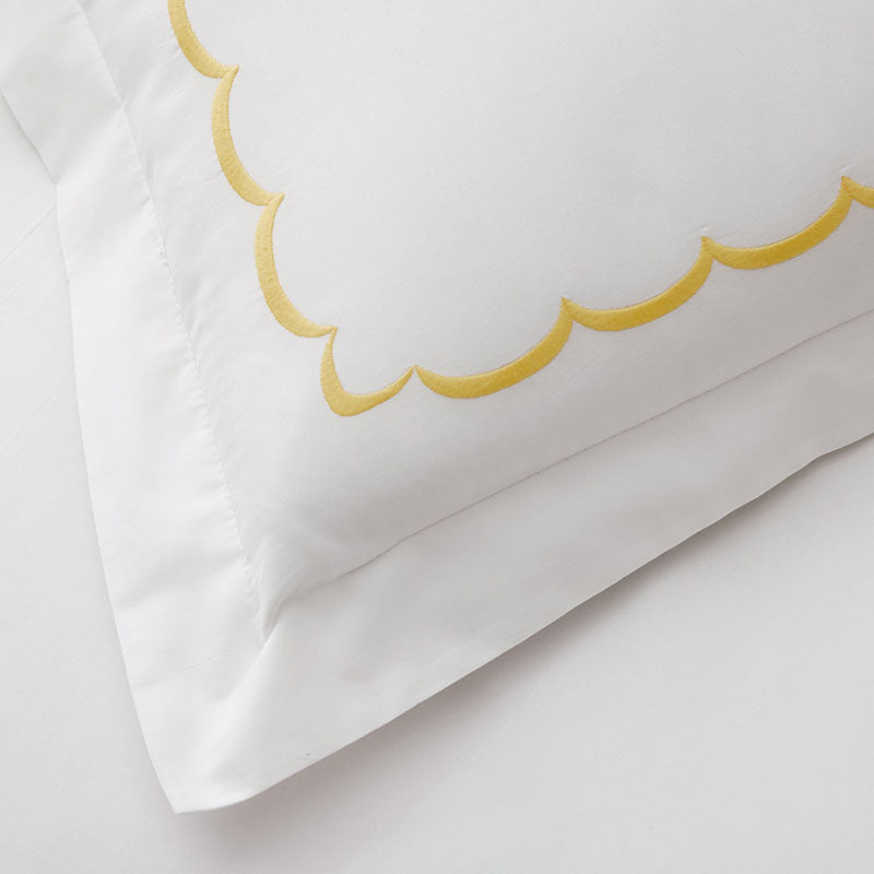 Embroidered Scallop Classic Cool Cotton Percale Sham