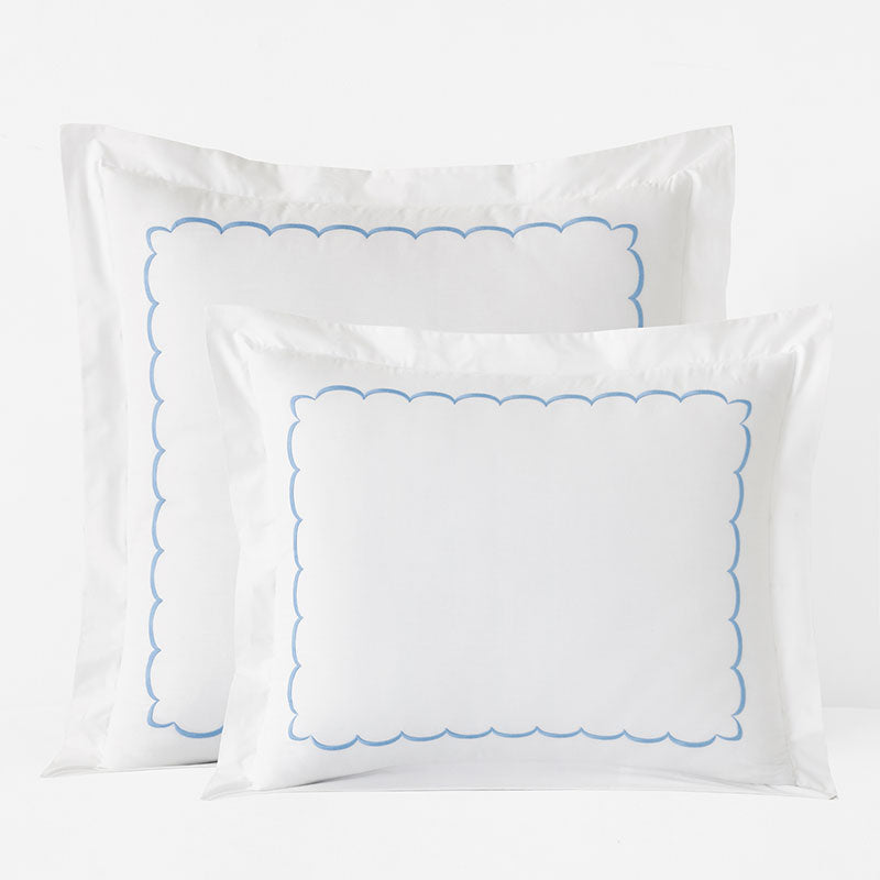 Embroidered Scallop Classic Cool Cotton Percale Sham