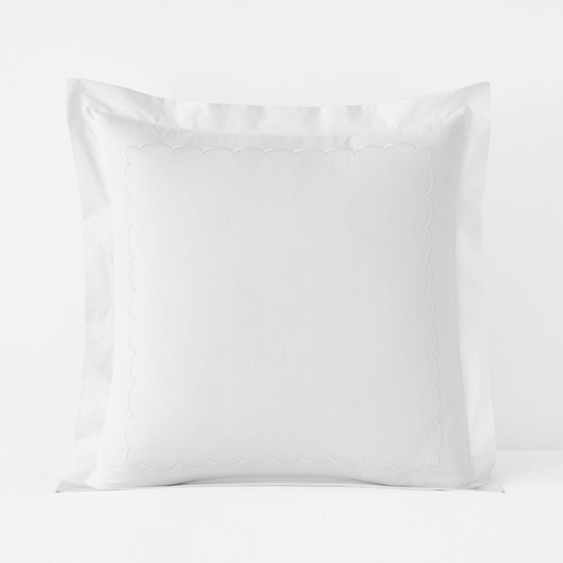 Embroidered Scallop Classic Cool Cotton Percale Sham