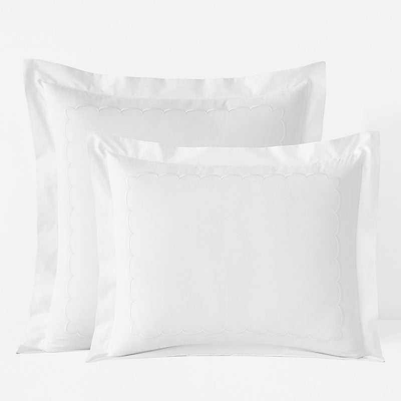 Embroidered Scallop Classic Cool Cotton Percale Sham