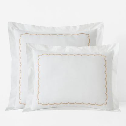 Embroidered Scallop Classic Cool Cotton Percale Sham