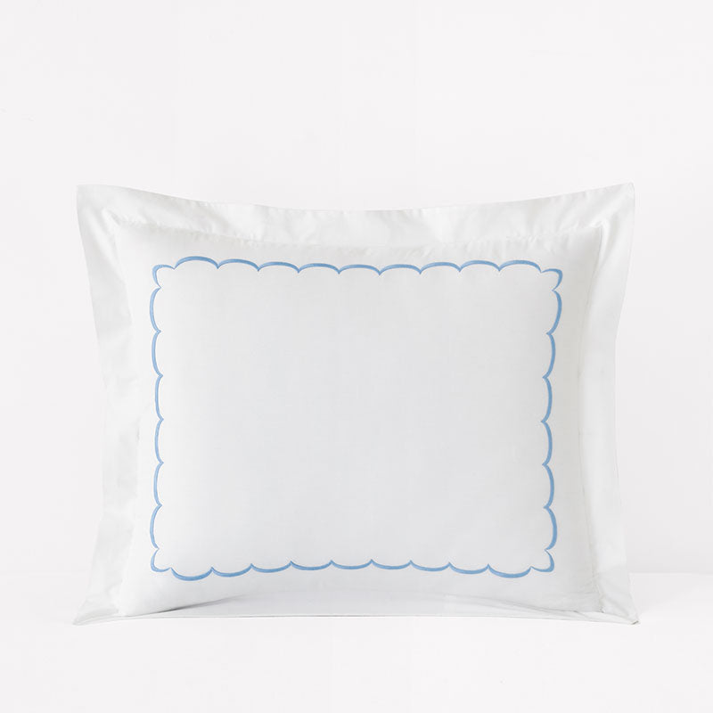 Embroidered Scallop Classic Cool Cotton Percale Sham