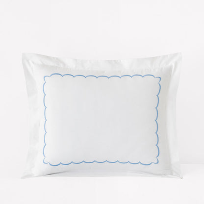 Embroidered Scallop Classic Cool Cotton Percale Sham