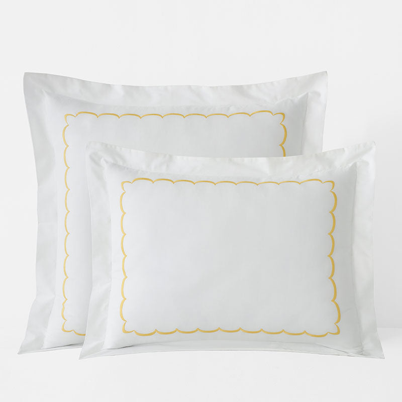 Embroidered Scallop Classic Cool Cotton Percale Sham