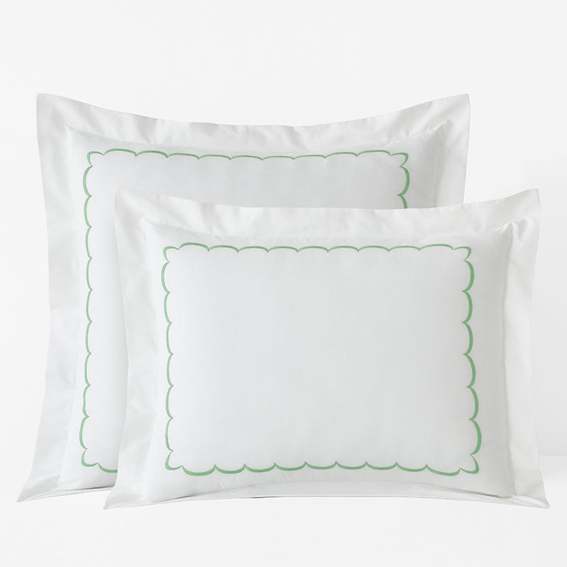 Embroidered Scallop Classic Cool Cotton Percale Sham