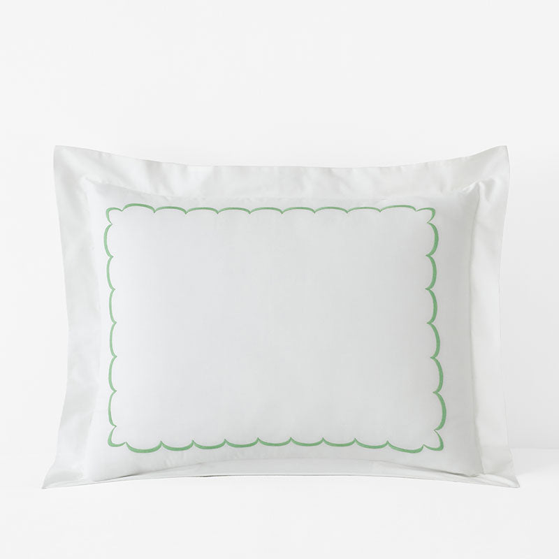Embroidered Scallop Classic Cool Cotton Percale Sham