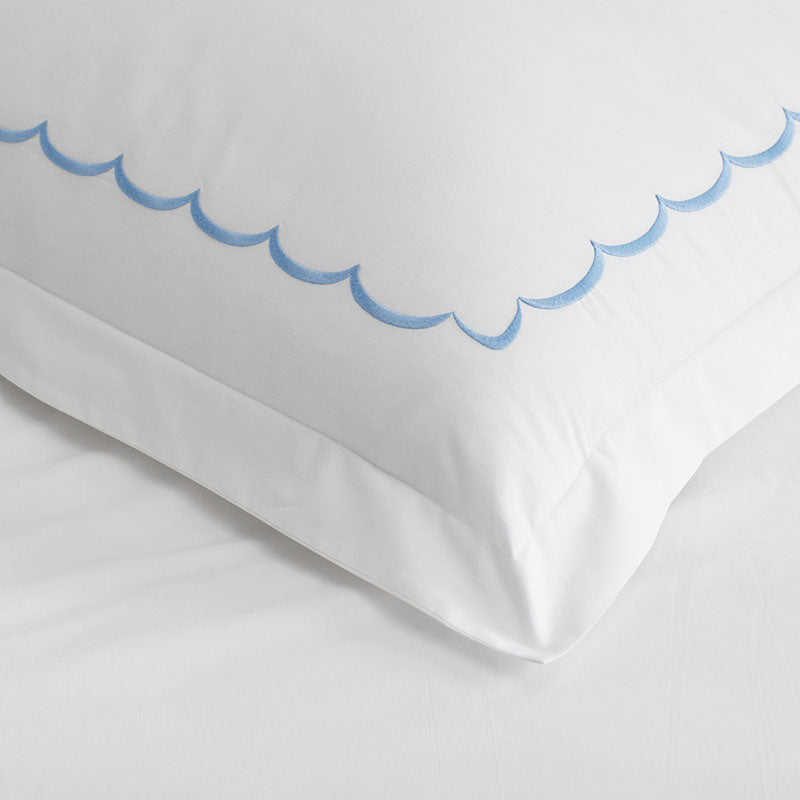 Embroidered Scallop Classic Cool Cotton Percale Sham