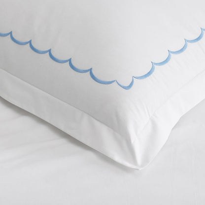 Embroidered Scallop Classic Cool Cotton Percale Sham
