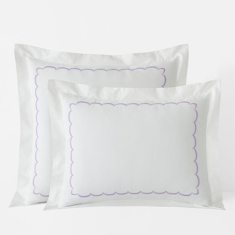 Embroidered Scallop Classic Cool Cotton Percale Sham